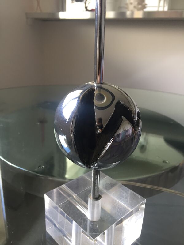 Lampe de table inox années 70