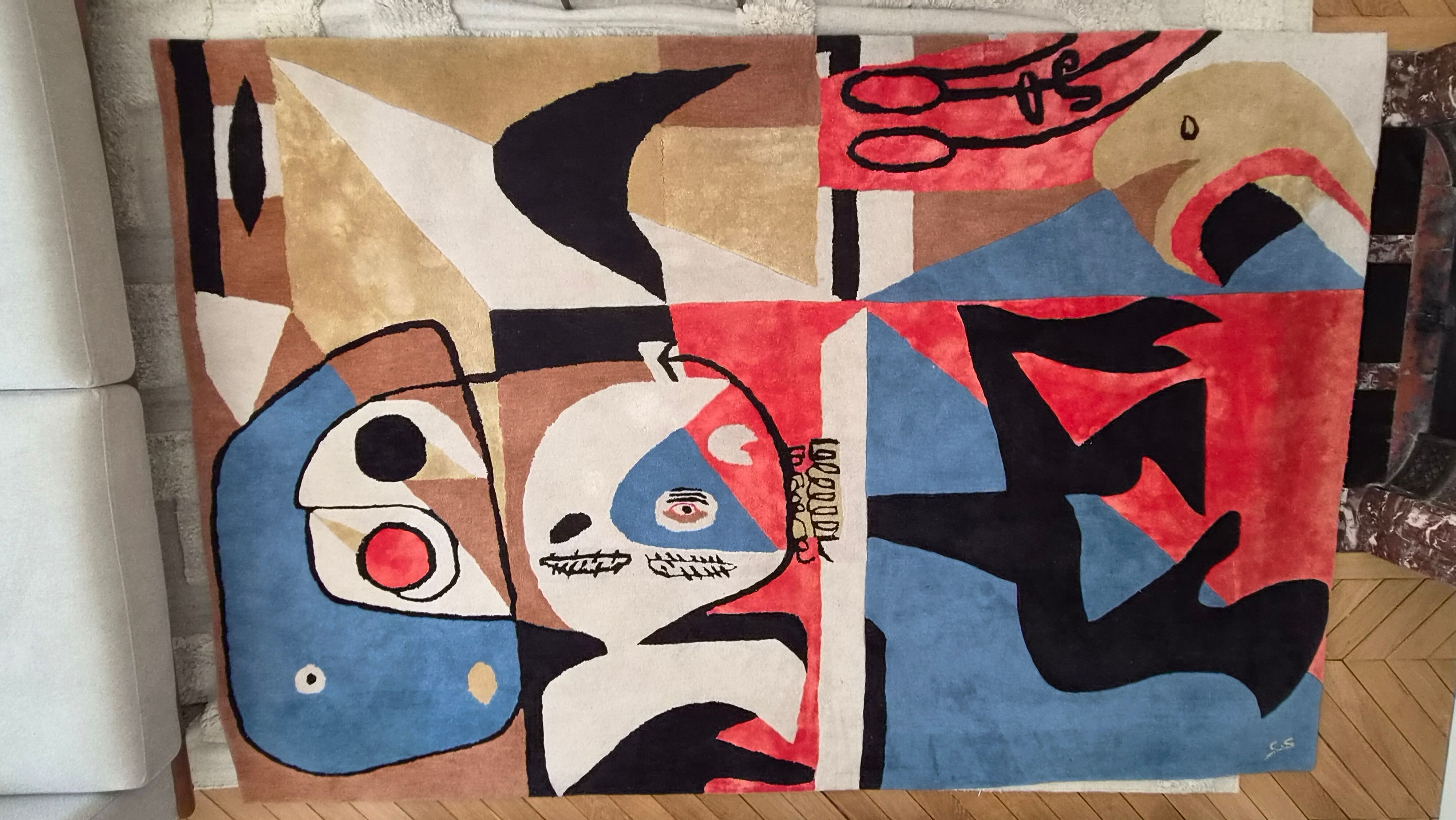 Modern rug 300x200 cubism style