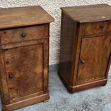 Pair of walnut bedside tables