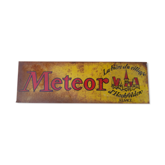 Metal plate Meteor Beer of Alsace - 38x120 - 50's