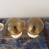 Pair of vintage globe wall lights