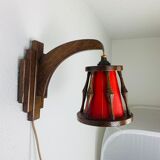 Wall lamp lantern art deco wood