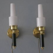 Pair of vintage Swedish brass wall lights by C E Fors for Ewa Varnamo