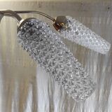 Chandelier with 6 lights in gold-plated metal and glass tulip - mid 20th century.