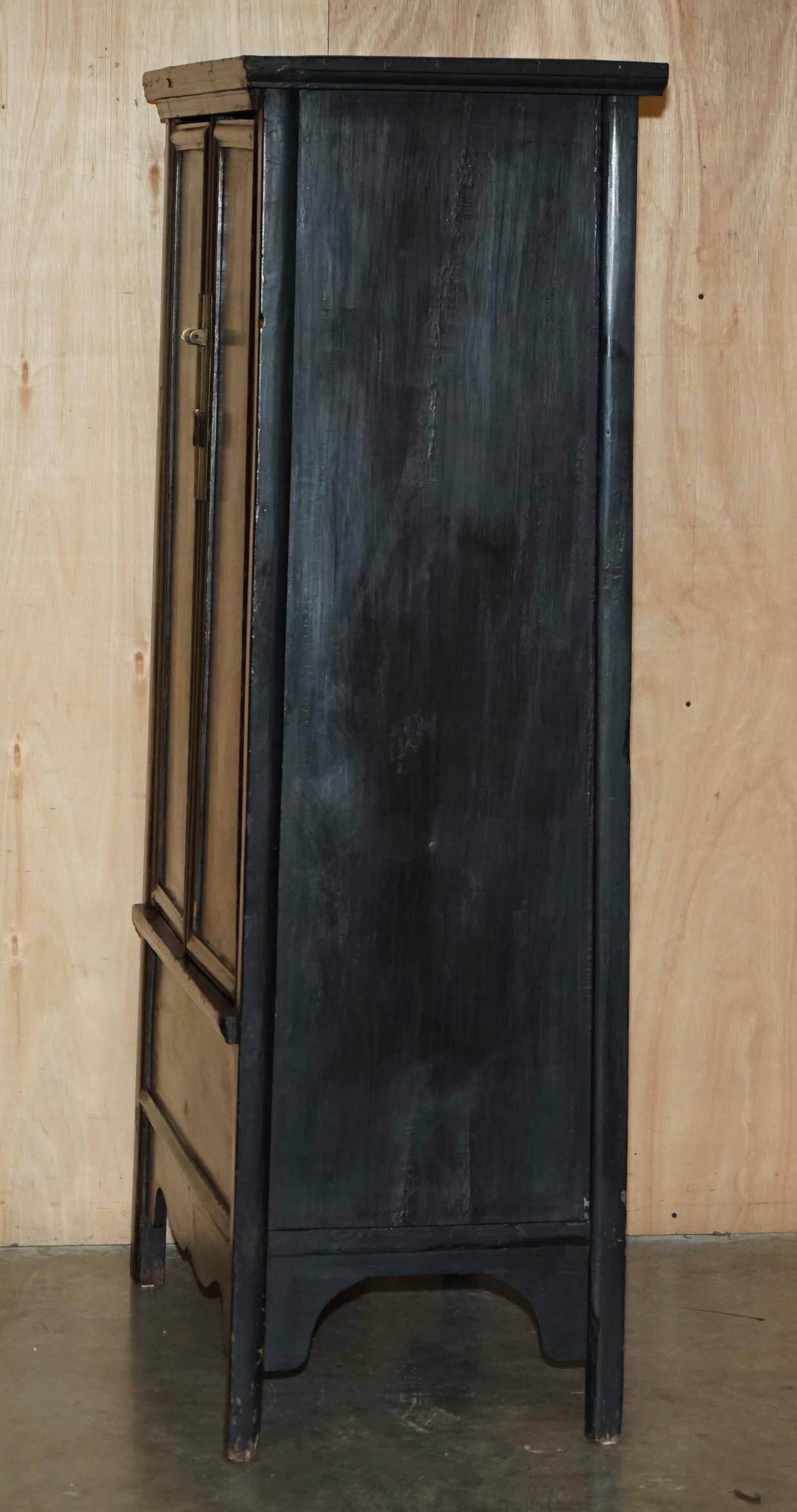 Chinese lacquered wedding cabinet painted circa 1920