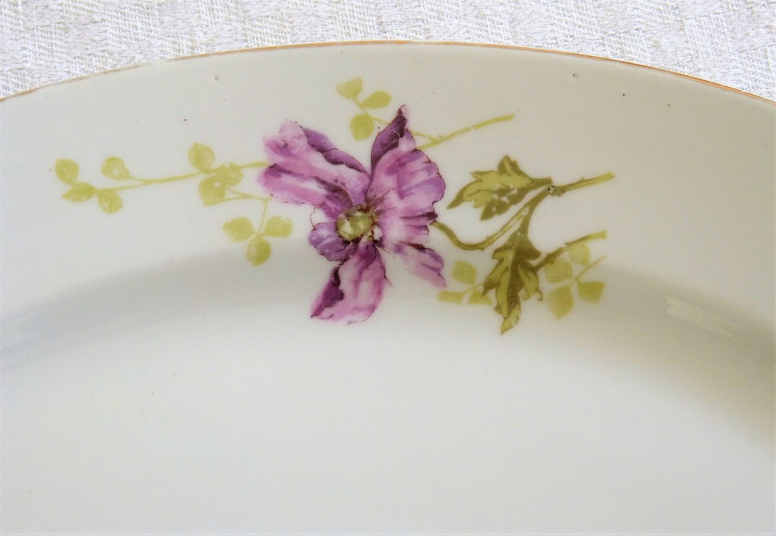 Large flat Limoges B&Cie old floral decor