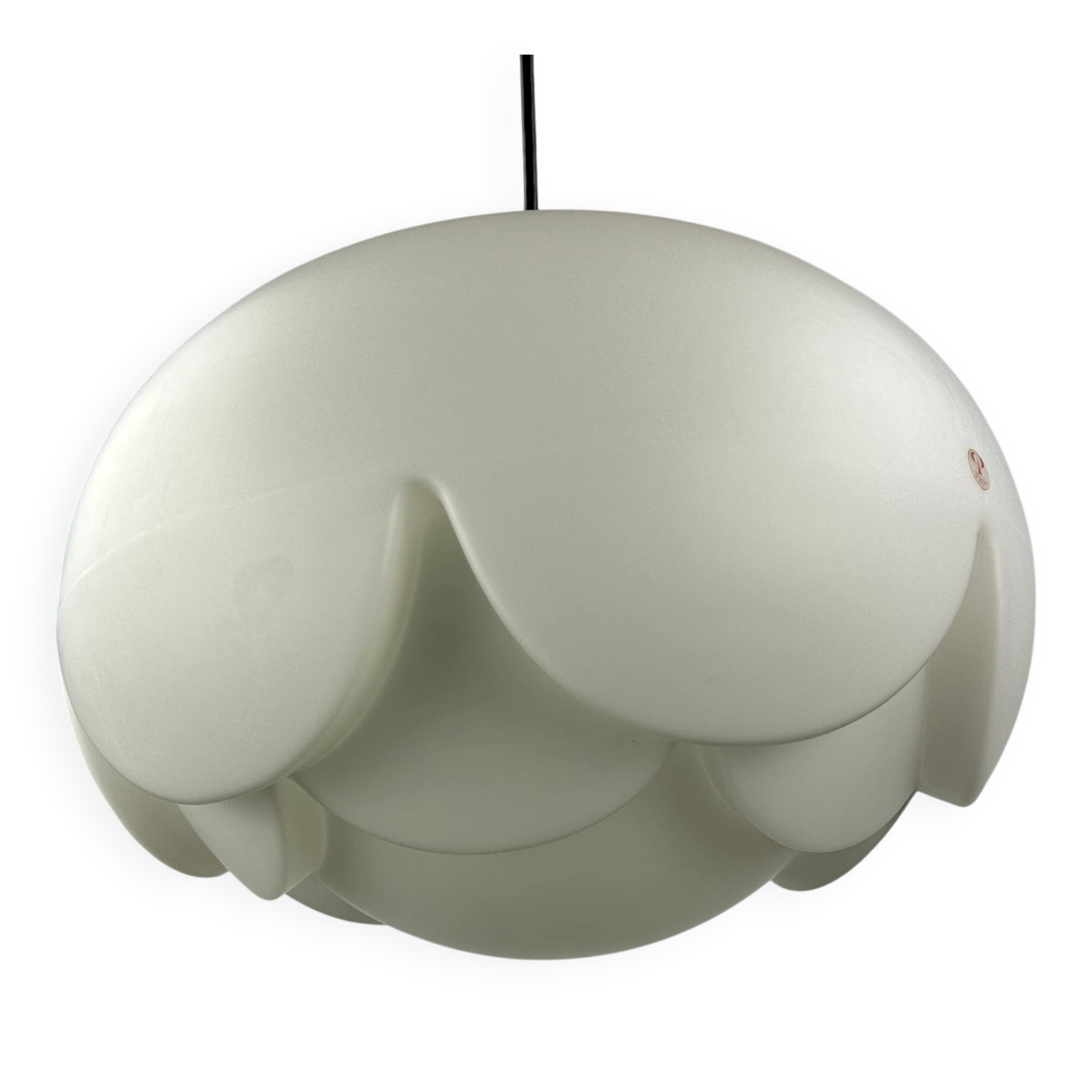Suspension XL en verre dépoli en forme d'artichaut par Peill et Putzler, 1960