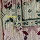 Nappe en soie d’Alger époque début XXe motifs floraux rehaussés de fils dorés, fait main