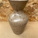Antique etruscan vase ceramic beige speckled brown vintage