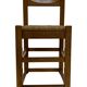 Set of four vintage chairs / stool - brutalist style minimalist oak and wicker 60s