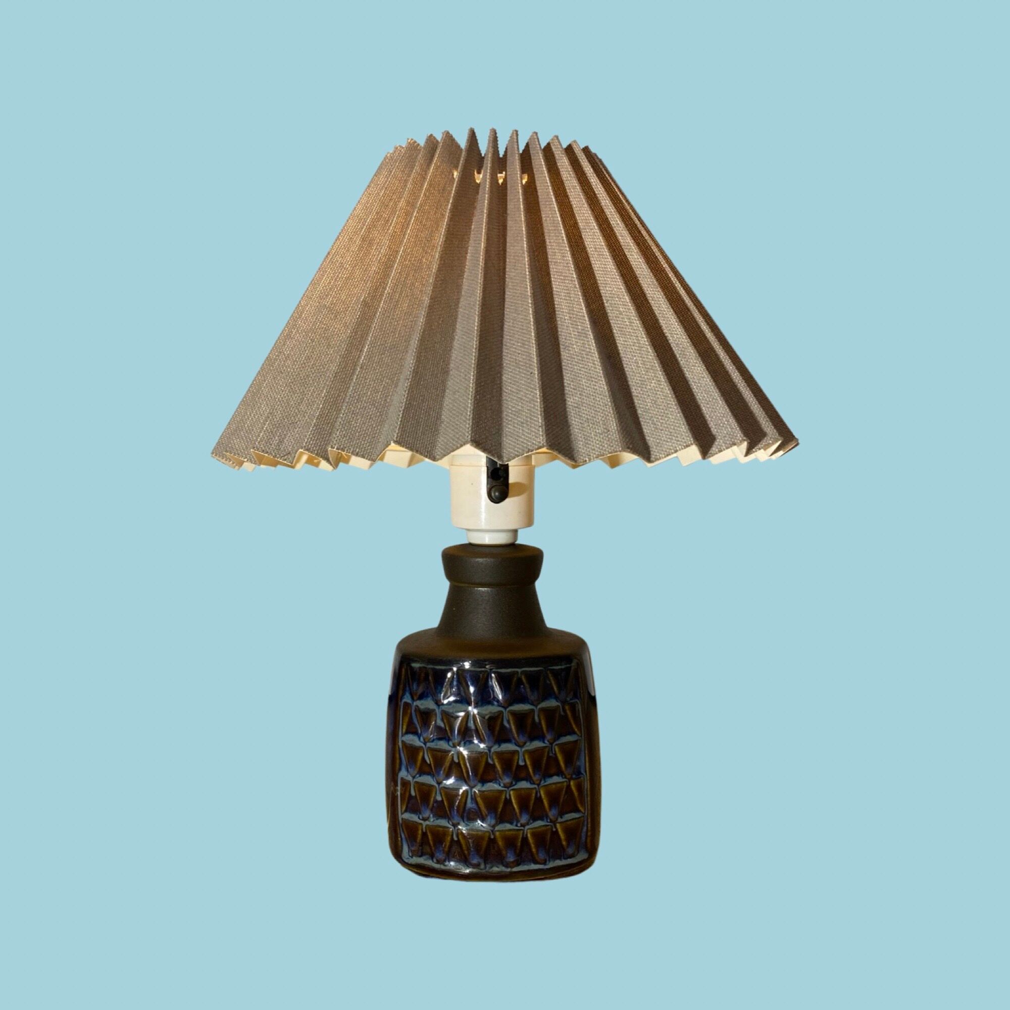 Blue/brown Søholm Stentoi Table Lamp | Vintage Pottery - Danish Design Ceramic Pottery