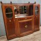 Nancy School: Large Art Nouveau mahogany bookcase buffet