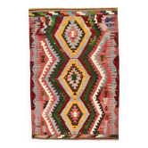 Tapis Kilim tribal tissé à la main 5x7, 155x232Cm