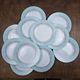 Set of 12 vintage pastel geometric dessert plates ESSO.