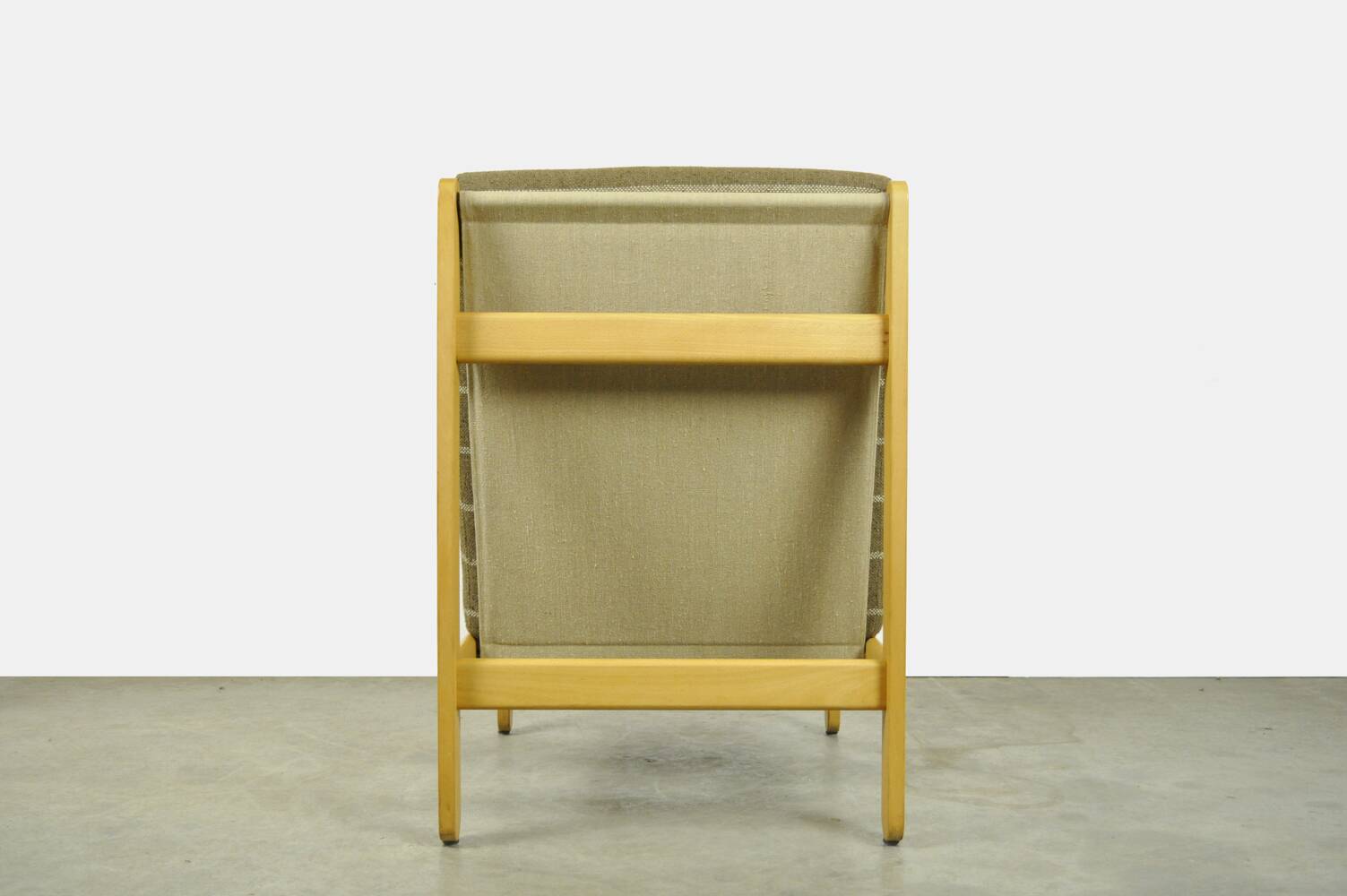 🟡 Vintage oak lounge chair with wool upholstery / Denmark 1960s