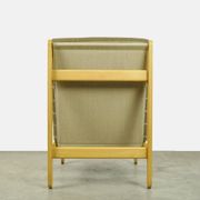 🟡 Vintage oak lounge chair with wool upholstery / Denmark 1960s