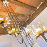 Chrome Murano Glass Chandelier