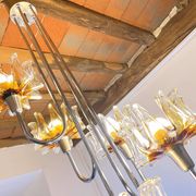 Chrome Murano Glass Chandelier