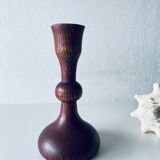 Turned wooden candle holder