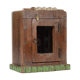 Vitrine murale petite ancienne boite a horloge patine d'origine inde