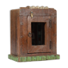 Little old wall showcase box has clock patina of origin india