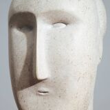 Modernist figurative sculpture bust in sandstone