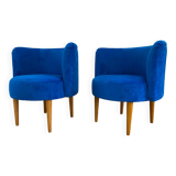 Pair of Retro Armchairs in Blue