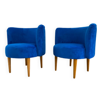 Pair of Retro Armchairs in Blue