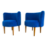 Pair of Retro Armchairs in Blue