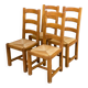 4 solid oak straw farmhouse dining chairs