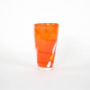 Orange glass vase, Danish design, 1960s, manufactured by Søholm