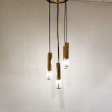 Vintage brass cascading chandelier, 1970s