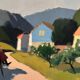 Swedish Oil on Canvas – “Riders on the Road, Crete by Stig Wernheden
