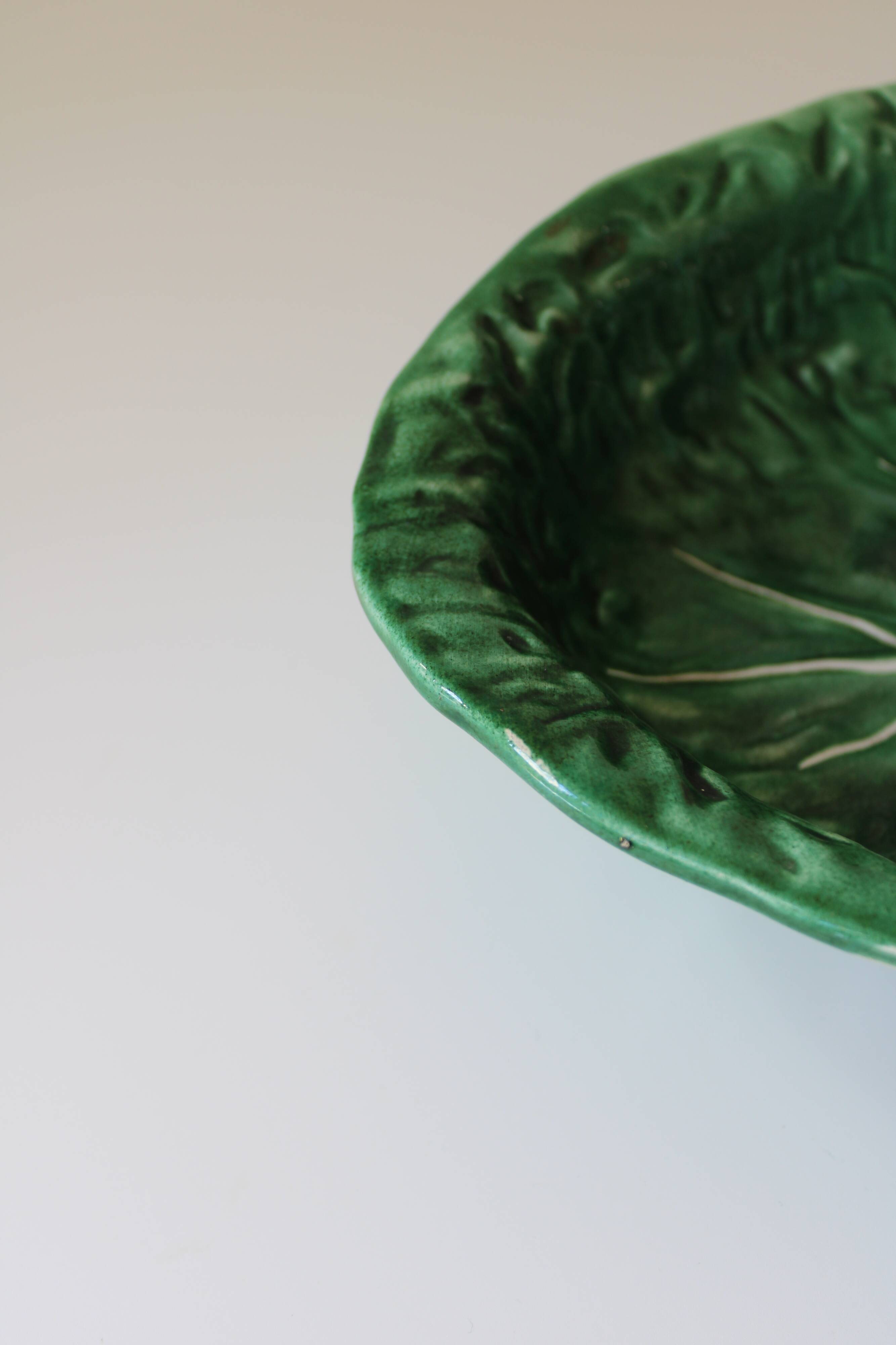 Gerber Prestige vintage barbotine cabbage leaf salad bowl