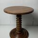 Table d'appoint en bois tourné brutaliste français de style Charles Dudouyt, France, années 1940