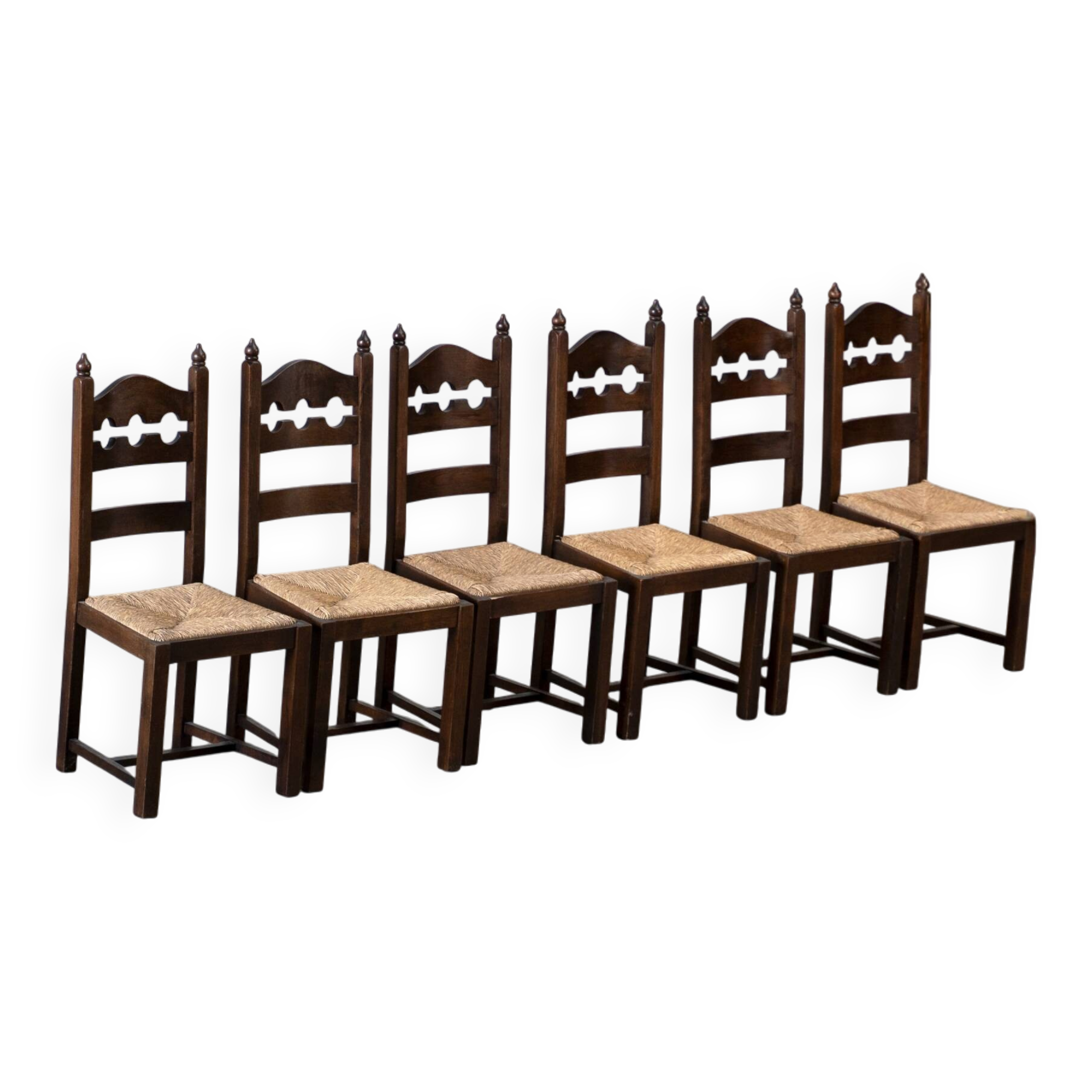 Ensemble de six chaises de salle à manger françaises