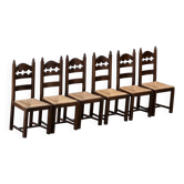 Set of six French dining chairs