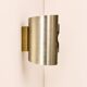 Pair of vintage wall sconces in brushed metal with a slight gold finish, France 1970.