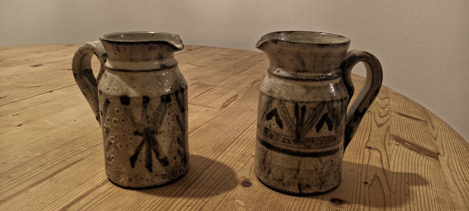 Set of 2 pots and 1 ceramic mug by Gustave RAYNAUD