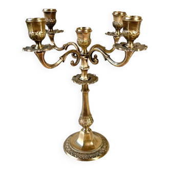 5-light brass candlestick