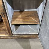 Comptoir de bar en chêne début XXème avec habillage d'époque zinc et étain