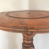 Mid century turned wood side table
