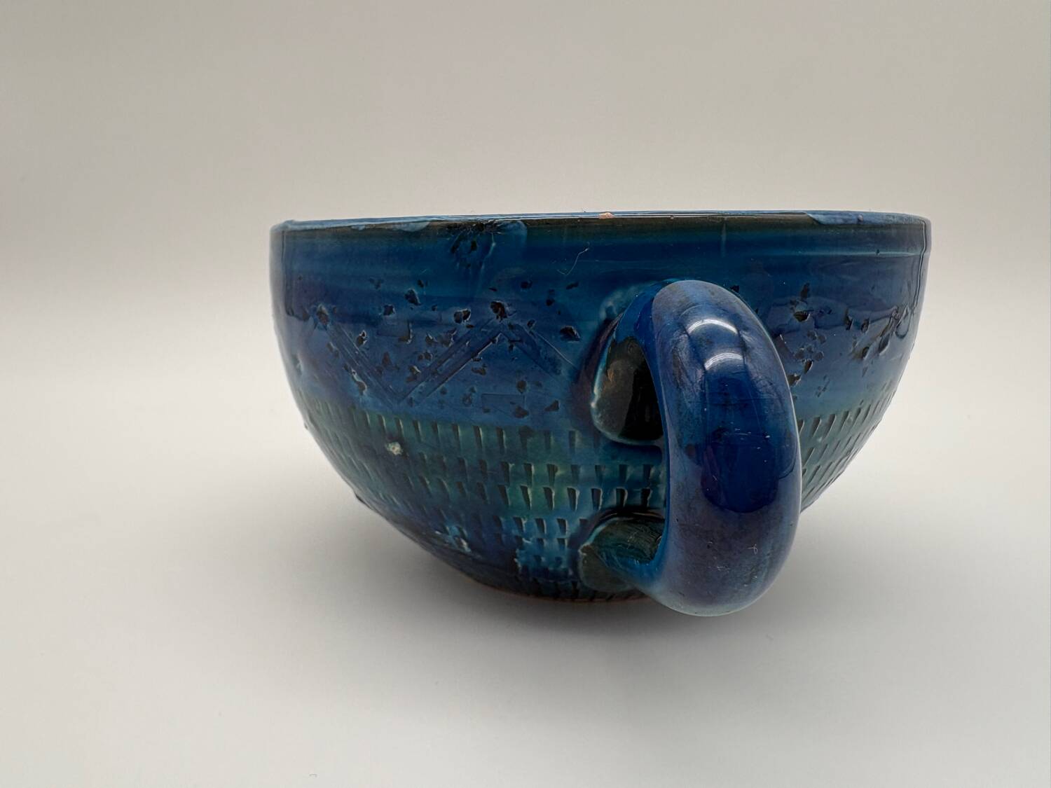 Tasse à thé café, Aldo Londi, Rimini blu, 1969, céramique bleu e vert