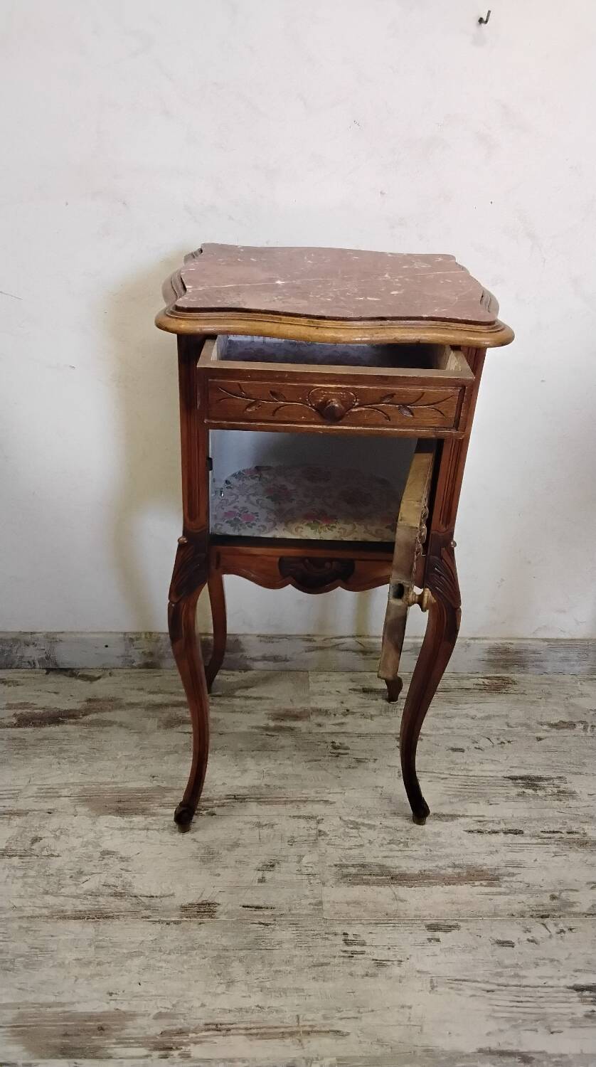 Antique wooden bedside table