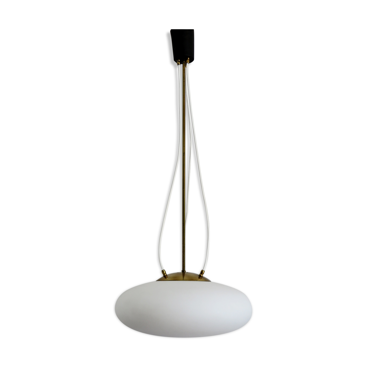 Italian glass and brass pendant lamp, 1950s