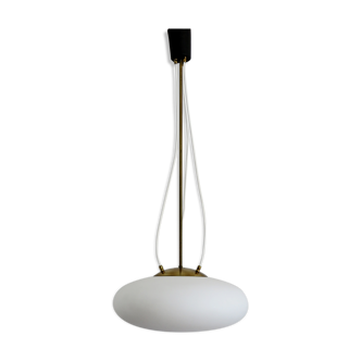 Italian glass and brass pendant lamp, 1950s