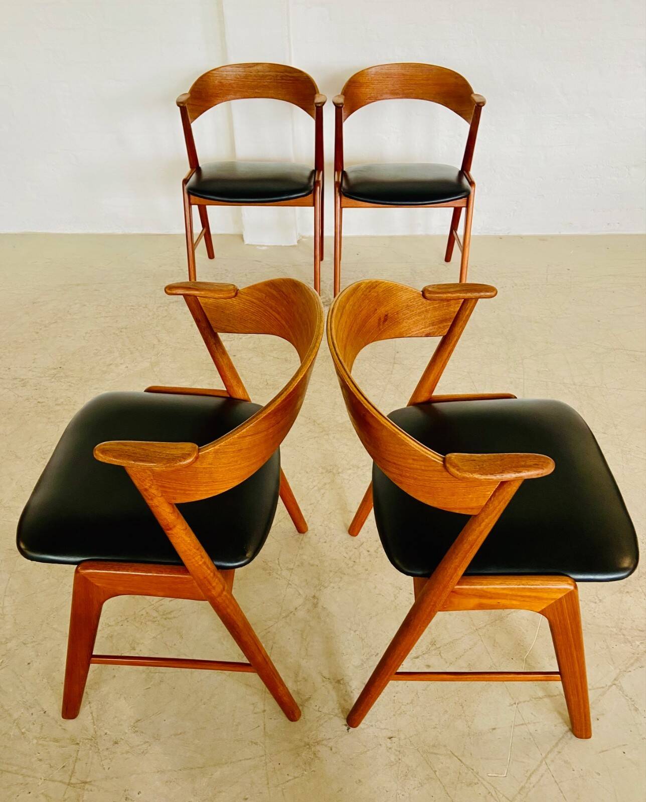 Danish vintage Kai Kristiansen model 32 chairs for Schou Andersens Møbelabrik