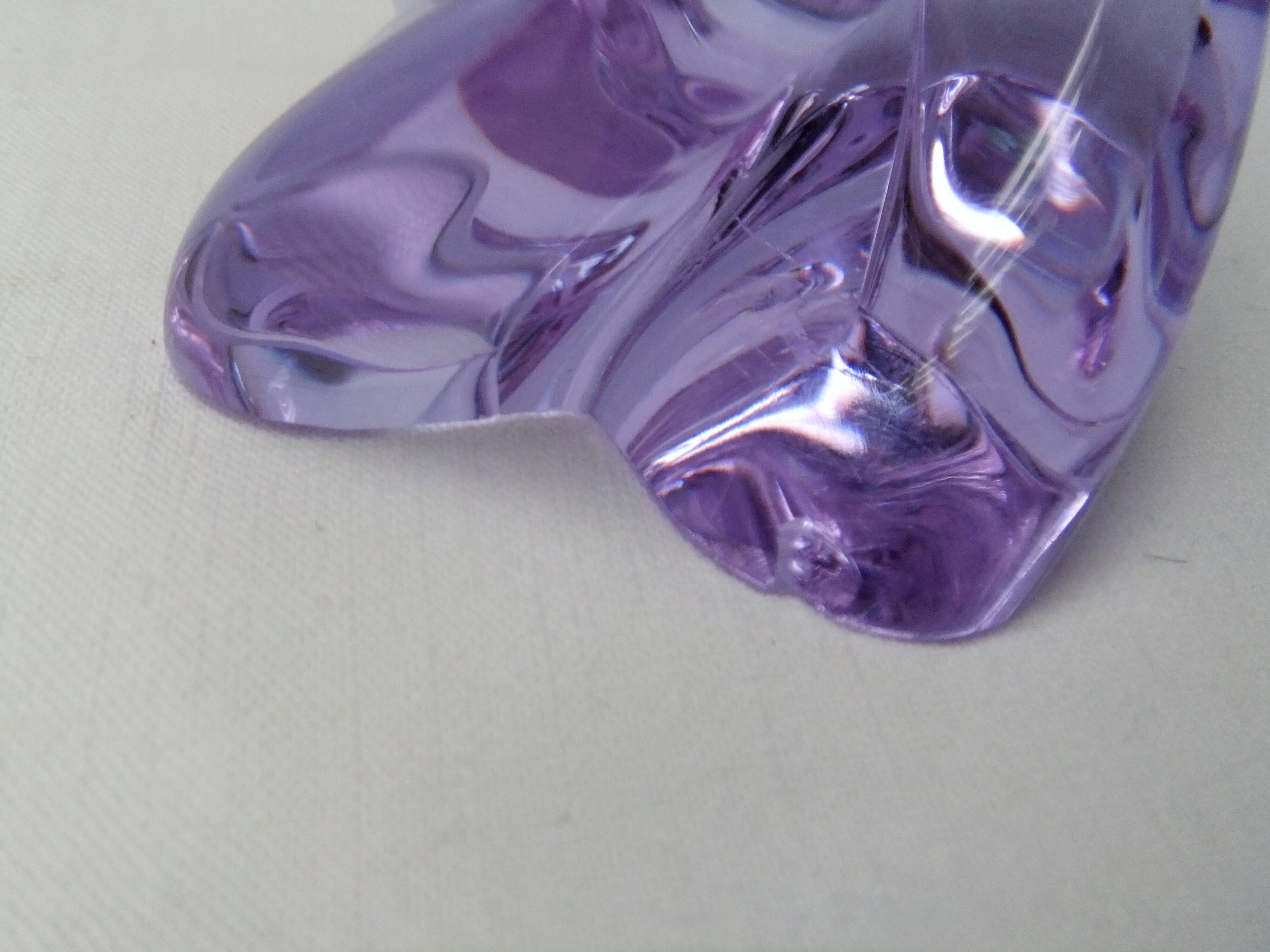 Sèvres crystal lamp signed Torsade purple foot
