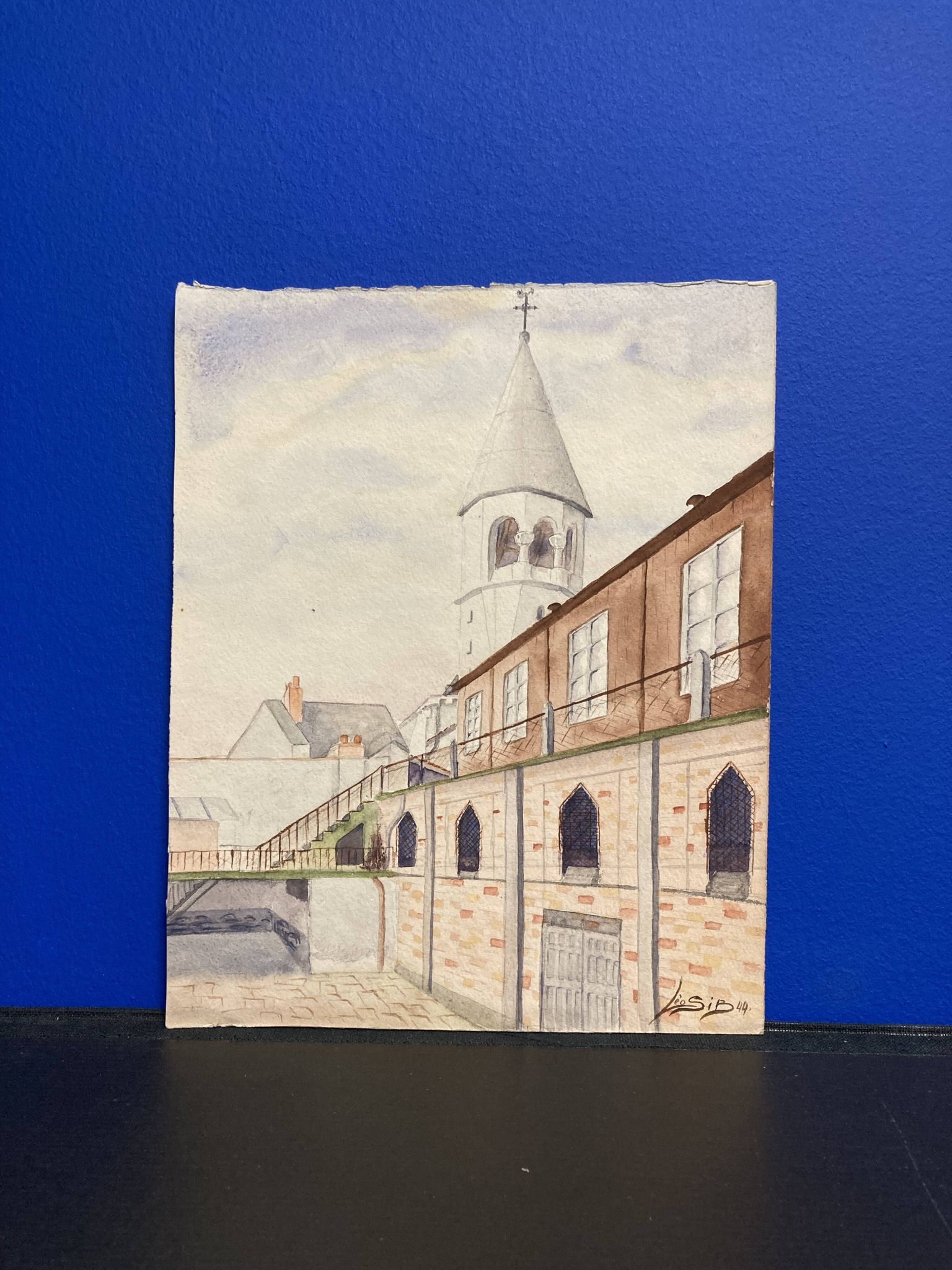 Our Lady of Hope, signed vintage watercolor