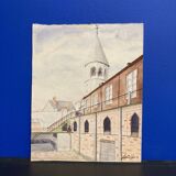 Our Lady of Hope, signed vintage watercolor